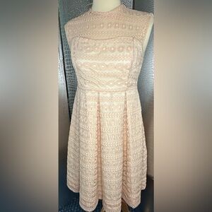 Lindy Bop Cute Fun Flirty Pale Pink Dress Size 12